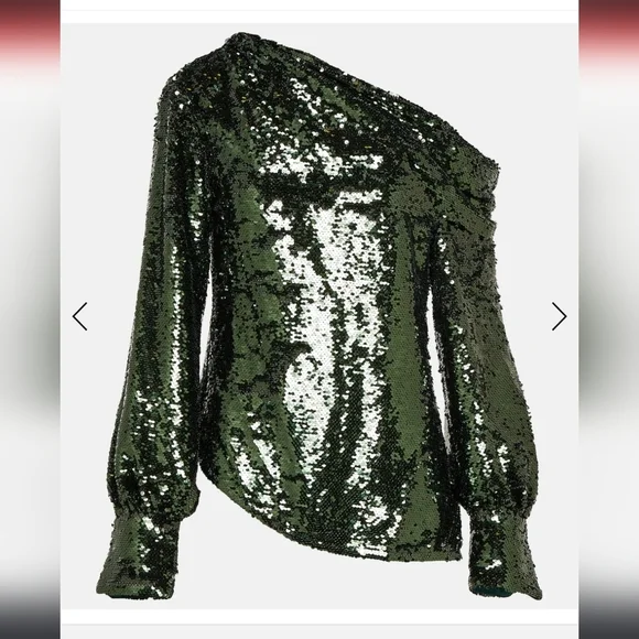 Simkhai Womens Green Alice One-Shoulder Top NWT - Picture 11 of 12